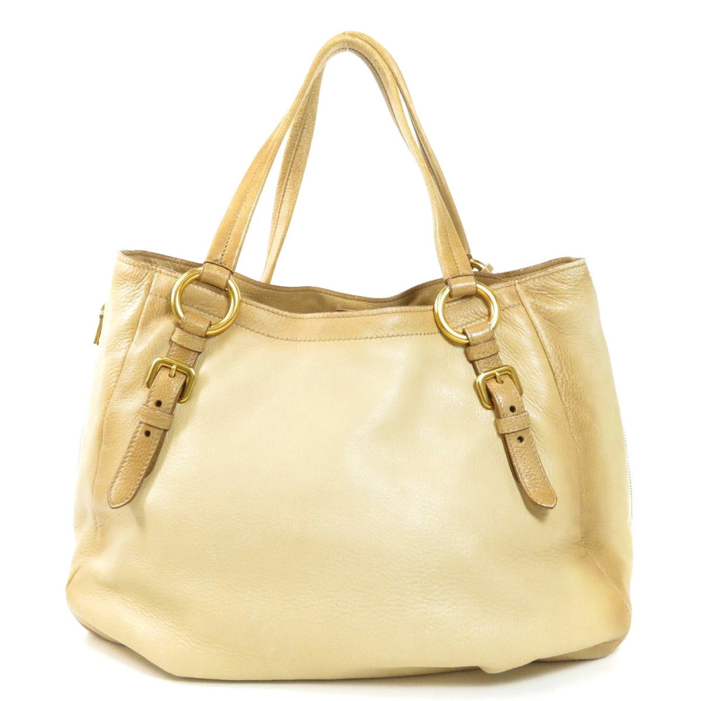 Prada bag logo leather motif tote